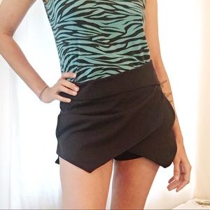 Asymmetrical Black Skort